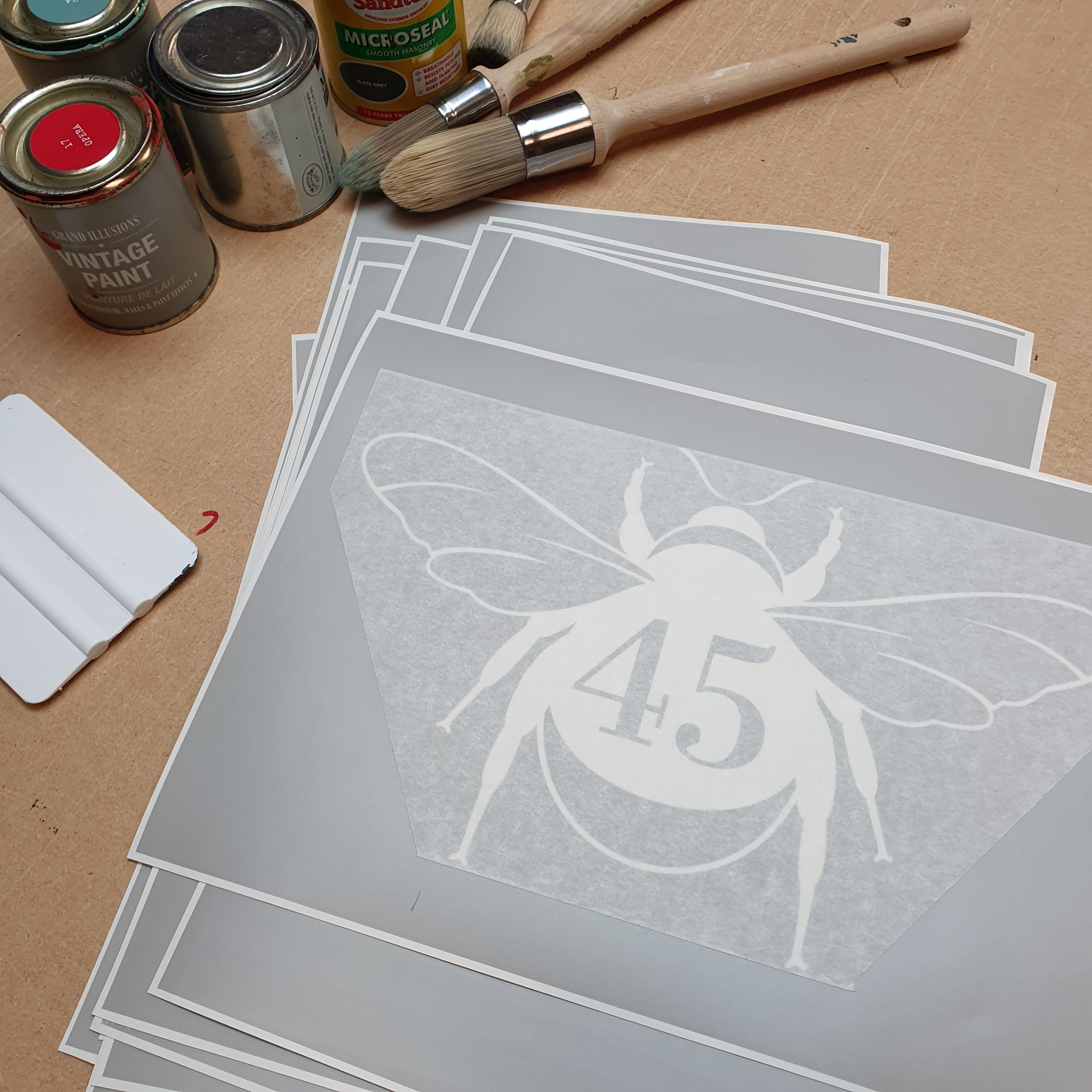 Bee House Sign - Stencil Film