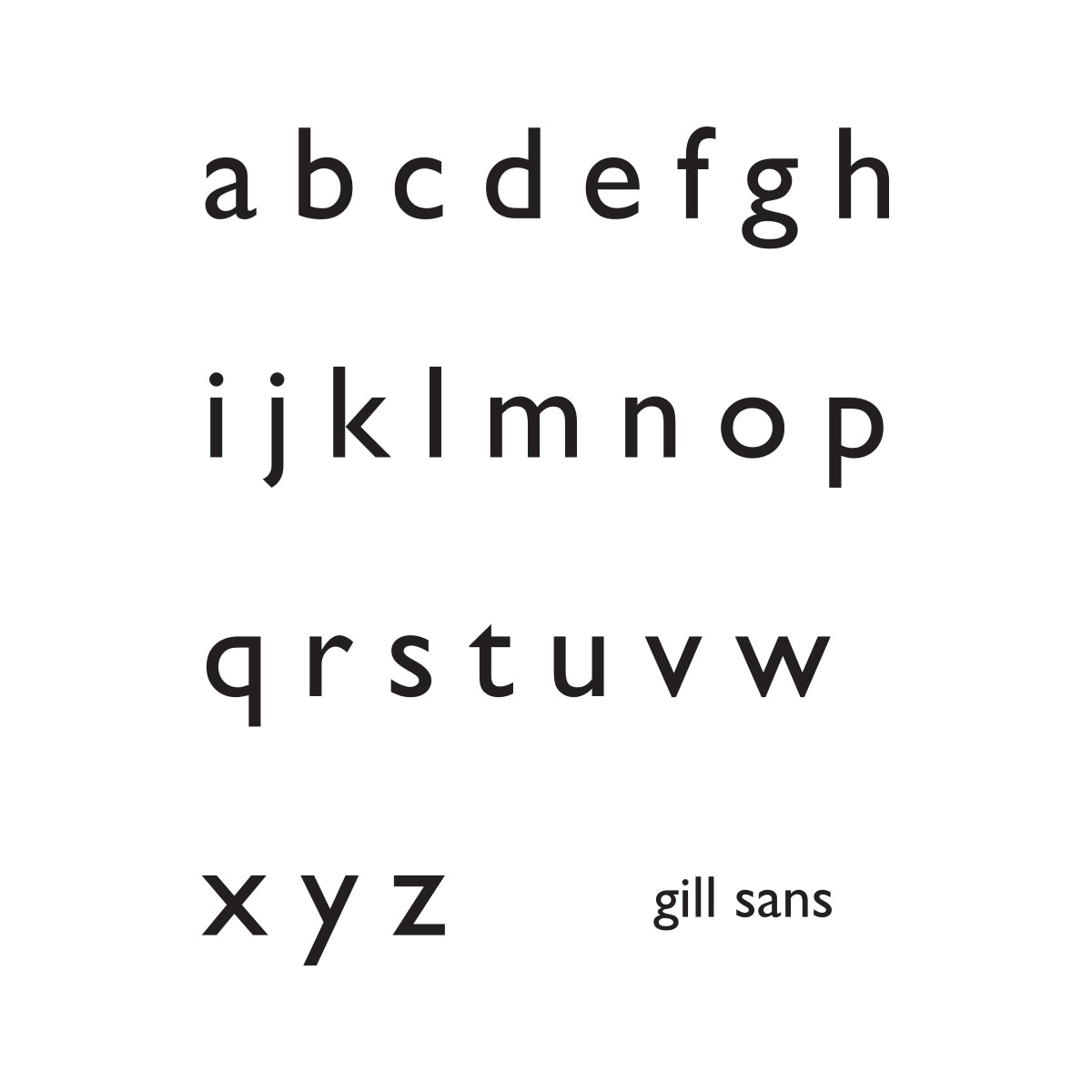 Custom Text - Gill Sans.