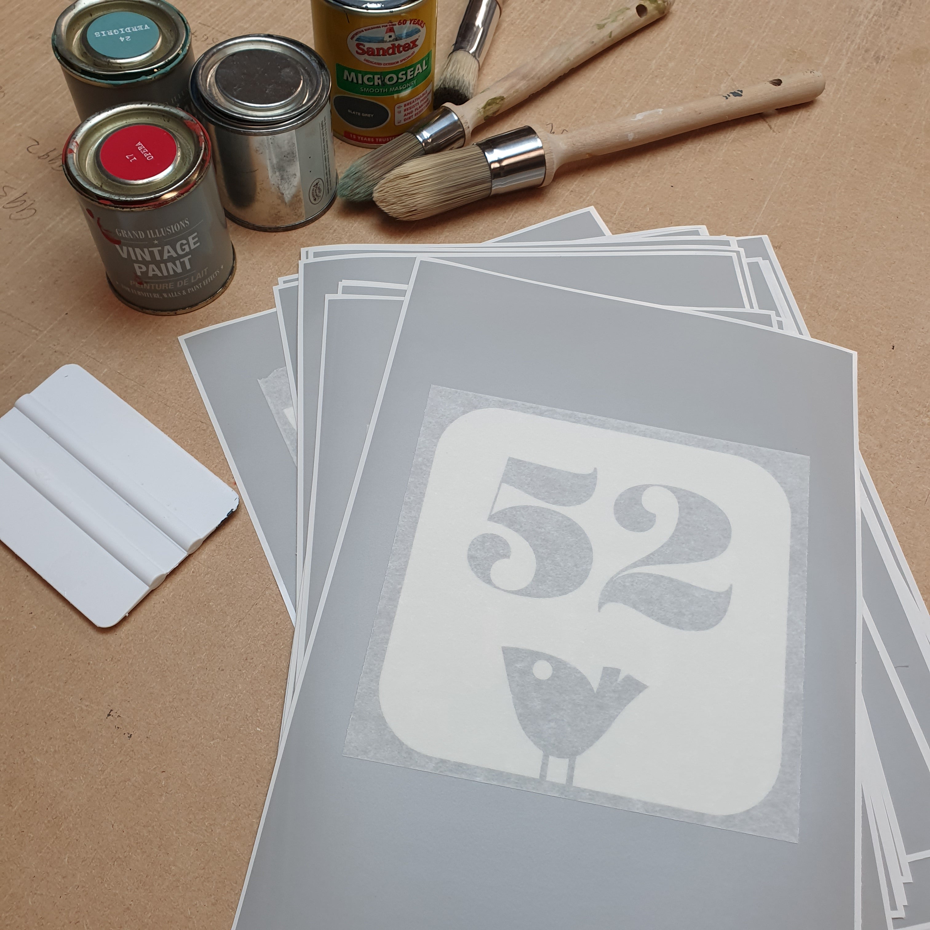 Bird Box House Sign - Stencil Film