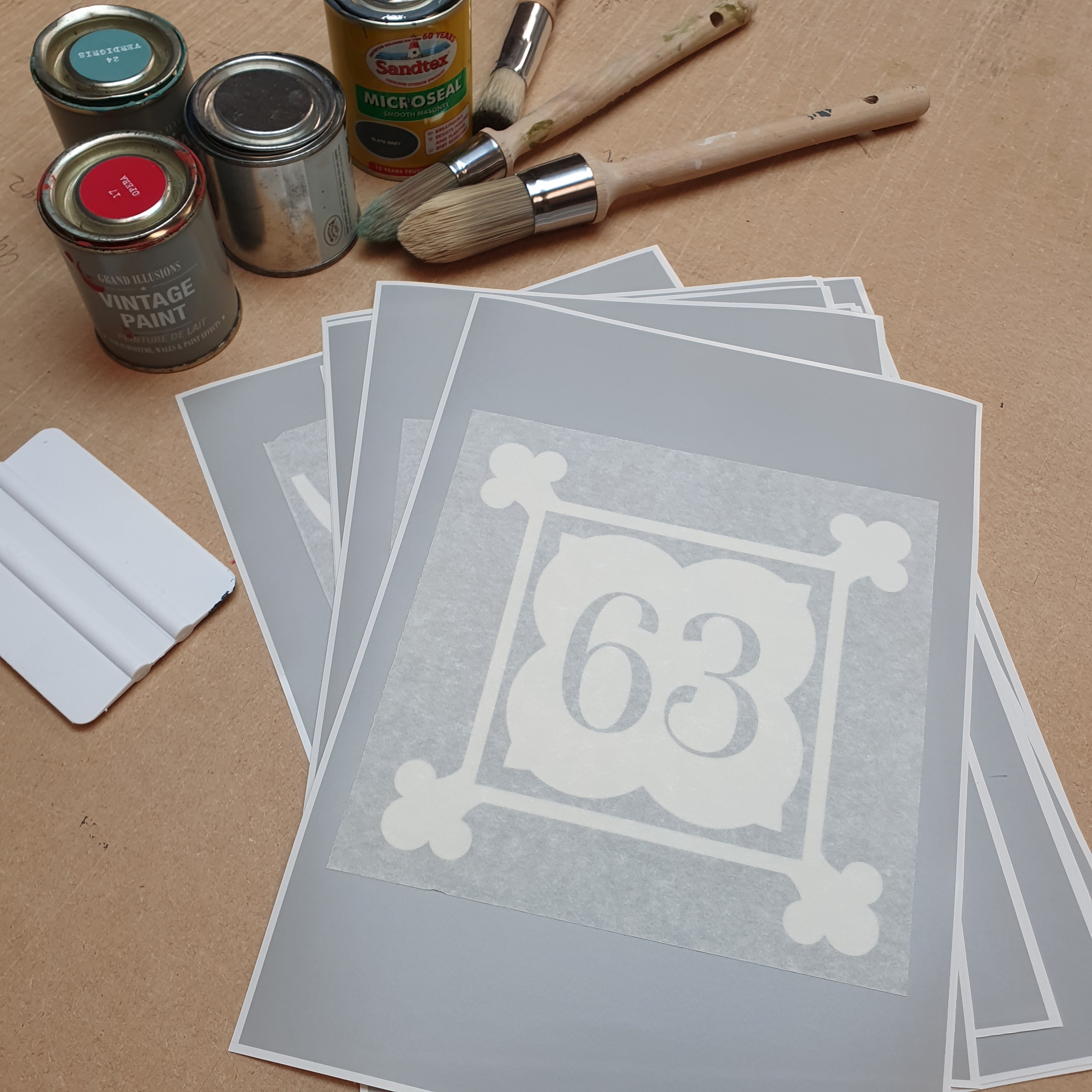 Georgian House Number - Stencil Film