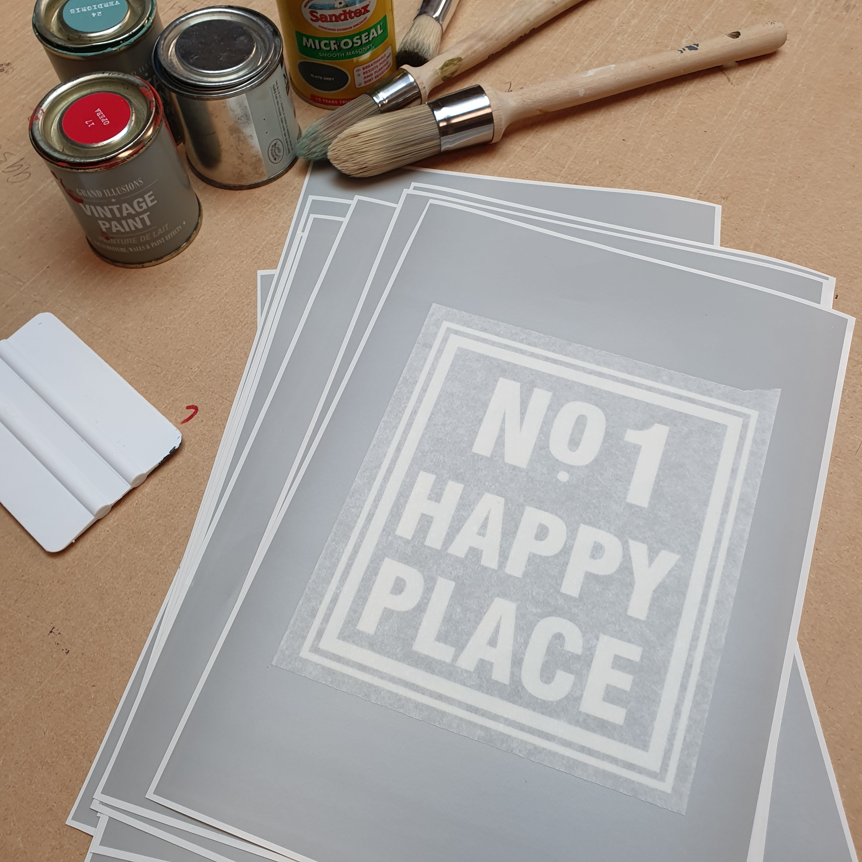 Happy Place House Sign - Stencil Film