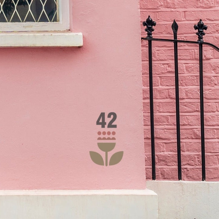 Scandi Flower House Number - Stencil Film