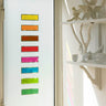 Coloured vertical slats.