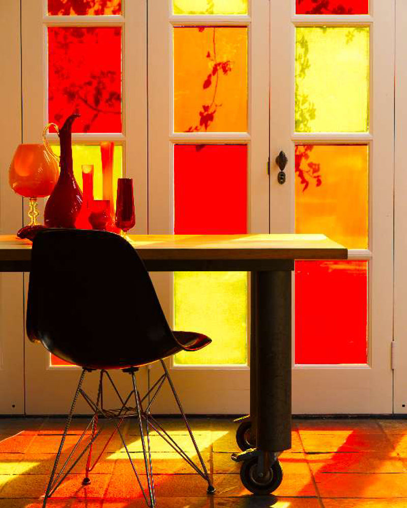 Orange Stained Glass Film.