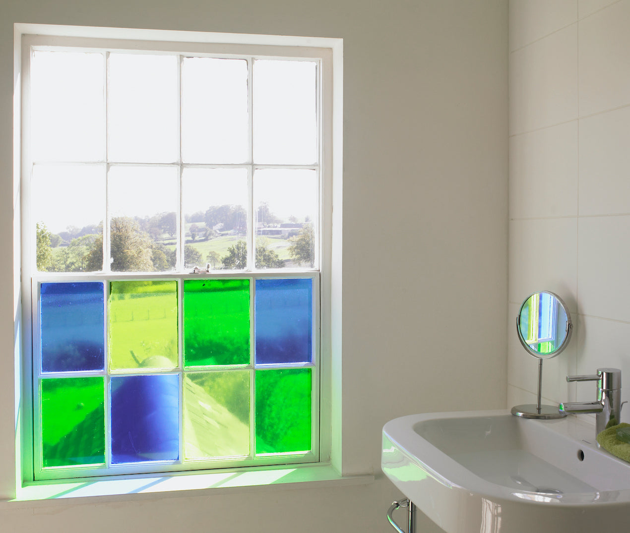 Blue Stained Glass Film.