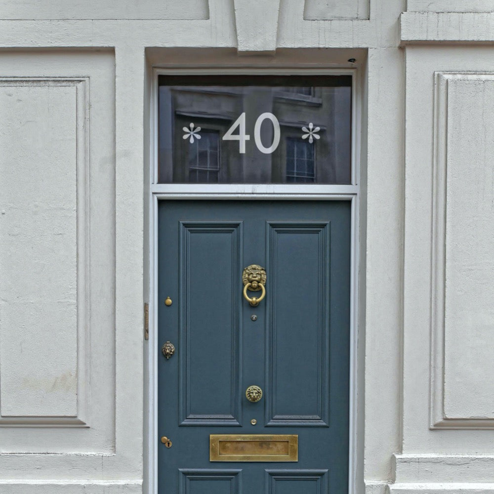 Gill Sans Number & Flowers.