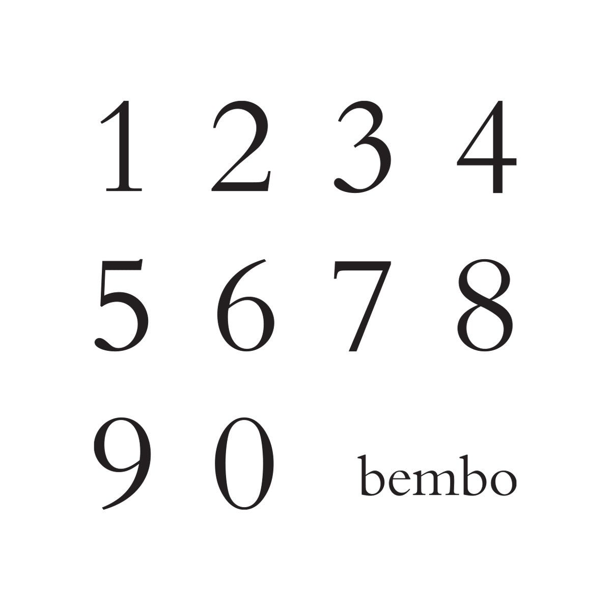 Bembo Number in Circle.