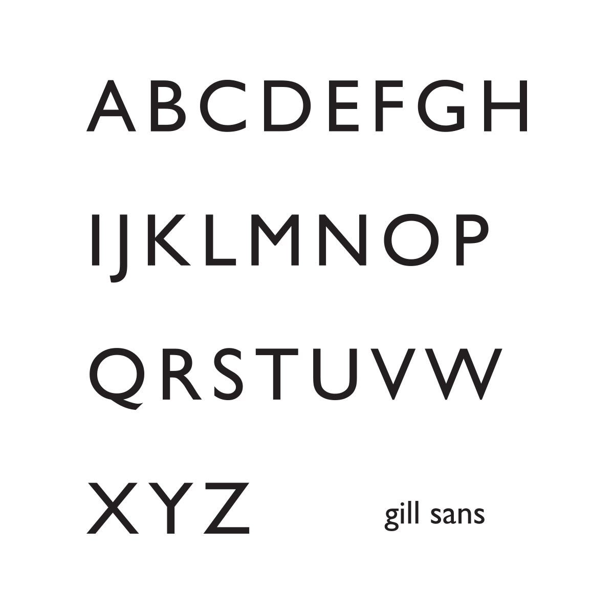 Custom Text - Gill Sans.